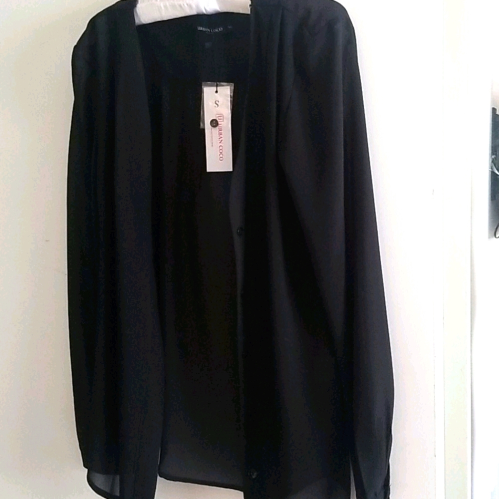 Black sheer blouse
